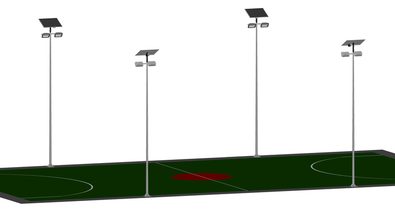 户外体育广场蓝球场足球场太阳能高杆灯